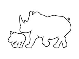 rhinocéros contour vecteur animal silhouette