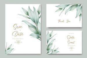 aquarelle eucalyptus mariage invitation carte vecteur