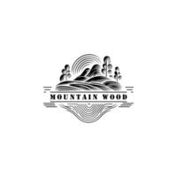 Montagne bois aventure ancien logo conception vecteur