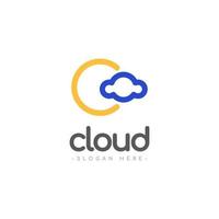 illustration de conception de modèle de nuage logo vector