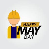 happy may day logo vector illustration de conception de modèle