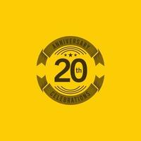 20 ans anniversaire célébration logo vector illustration de conception de modèle
