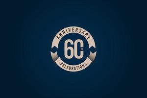 60 ans anniversaire célébration logo vector illustration de conception de modèle
