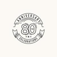 80 ans anniversaire célébration logo vector illustration de conception de modèle