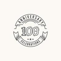 100 ans anniversaire célébration logo vector illustration de conception de modèle