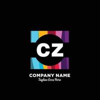 cz initiale logo avec coloré modèle vecteur. vecteur