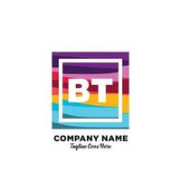 bt initiale logo avec coloré modèle vecteur. vecteur