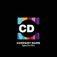 CD initiale logo avec coloré modèle vecteur. vecteur