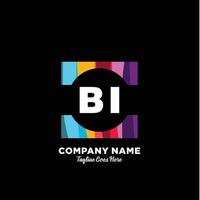 bi initiale logo avec coloré modèle vecteur. vecteur