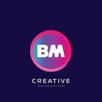 bm initiale logo avec coloré modèle vecteur. vecteur