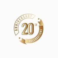 20 e anniversaire célébration logo vector illustration de conception de modèle
