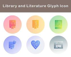 bibliothèque et Littérature vecteur icône ensemble