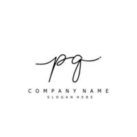 initiale pq écriture de Signature logo vecteur