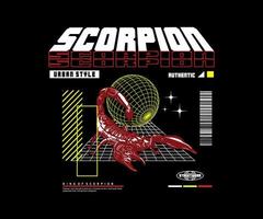 futuriste Scorpion illustration t chemise conception, vecteur graphique, typographique affiche ou t-shirts rue porter et Urbain style