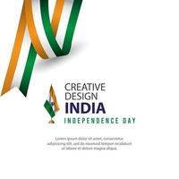 joyeux jour de l'indépendance de l'inde célébration design créatif vector illustration de conception de modèle