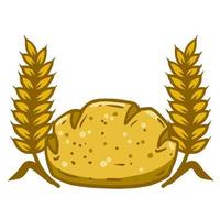 oreille de blé et pain. le logo de le boulangerie. une Naturel produit fabriqué de grain. ferme aliments. dessin animé illustration vecteur