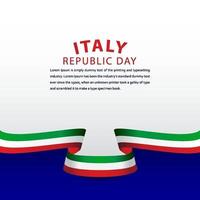 heureux, italie, république, jour, célébration, vecteur, modèle, conception, illustration vecteur
