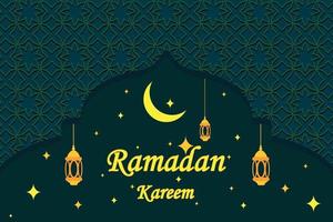 Ramadan kareem vecteur illustration avec lune et étoile décoration