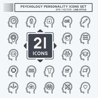 icône ensemble psychologie personnalité. en relation à psychologie personnalité symbole. Facile conception modifiable. Facile illustration vecteur