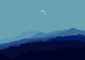 nuit montagnes paysage vecteur conception illustration