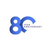 80 ans anniversaire célébration bleu dégradé vector illustration de conception de modèle