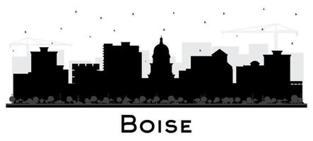 boise Idaho ville horizon silhouette avec noir bâtiments isolé sur blanche. vecteur illustration. boise Etats-Unis paysage urbain avec Repères.