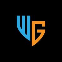 wg abstrait monogramme logo conception sur noir Contexte. wg Créatif initiales lettre logo concept. vecteur