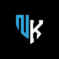 nk abstrait monogramme logo conception sur noir Contexte. nk Créatif initiales lettre logo concept. vecteur