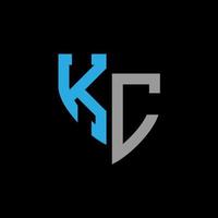 kc abstrait monogramme logo conception sur noir Contexte. kc Créatif initiales lettre logo concept. vecteur