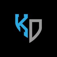 ko abstrait monogramme logo conception sur noir Contexte. ko Créatif initiales lettre logo concept. vecteur