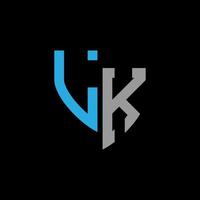 lk abstrait monogramme logo conception sur noir Contexte. lk Créatif initiales lettre logo concept. vecteur