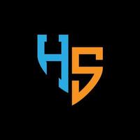 hs abstrait monogramme logo conception sur noir Contexte. hs Créatif initiales lettre logo concept. vecteur