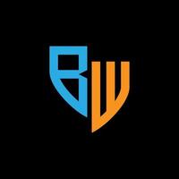 bw abstrait monogramme logo conception sur noir Contexte. bw Créatif initiales lettre logo concept. vecteur