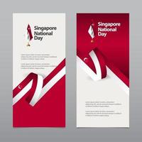 heureux, singapour, fête de l'indépendance, célébration, marché créatif, vecteur, modèle, conception, illustration vecteur