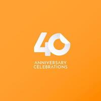 40 ans anniversaire célébration vector logo icône modèle illustration de conception