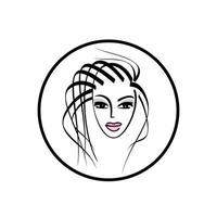 beauté logo. beauté salon icône. fille visage portrait icône. cosmétologie emblème. vecteur