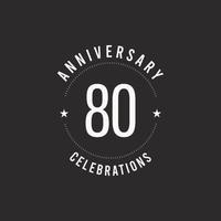 80 ans anniversaire célébration vector logo icône modèle illustration de conception