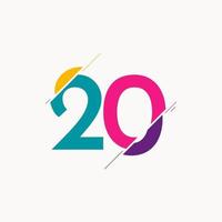 20 ans anniversaire célébration vector logo icône modèle illustration de conception