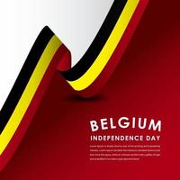 joyeuses fêtes de l'indépendance de la belgique vector illustration de conception de modèle