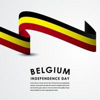 heureux, belgique, fête de l'indépendance, célébrations, vecteur, modèle, conception, illustration vecteur