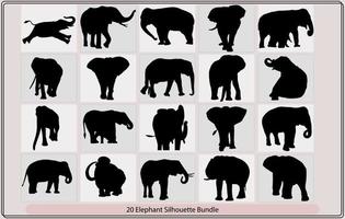 silhouette de l'éléphant avec bébé éléphant, éléphant collection - vecteur silhouette, silhouette éléphants dans différent pose