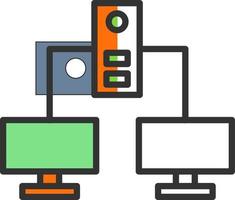 conception d'icônes vectorielles de réseaux informatiques vecteur