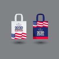 Tote bag vote élection présidentielle 2020 États-Unis vector illustration de conception de modèle