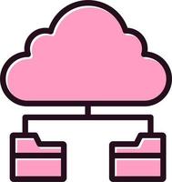 nuage Dossiers vecteur icône