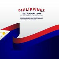 heureux, philippines, fête de l'indépendance, célébration, vecteur, modèle, conception, illustration vecteur