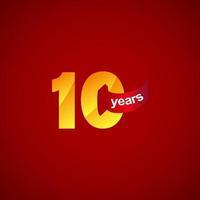 10 ans anniversaire célébration logo vector illustration de conception de modèle