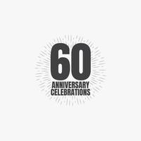 60 ans anniversaire célébrations vector illustration de conception de modèle