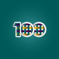 100 ans anniversaire célébration numéro de couleur élégante illustration de conception de modèle de vecteur