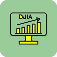 conception d'icône vectorielle djia vecteur