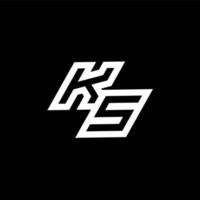 ks logo monogramme avec en haut à vers le bas style négatif espace conception modèle vecteur